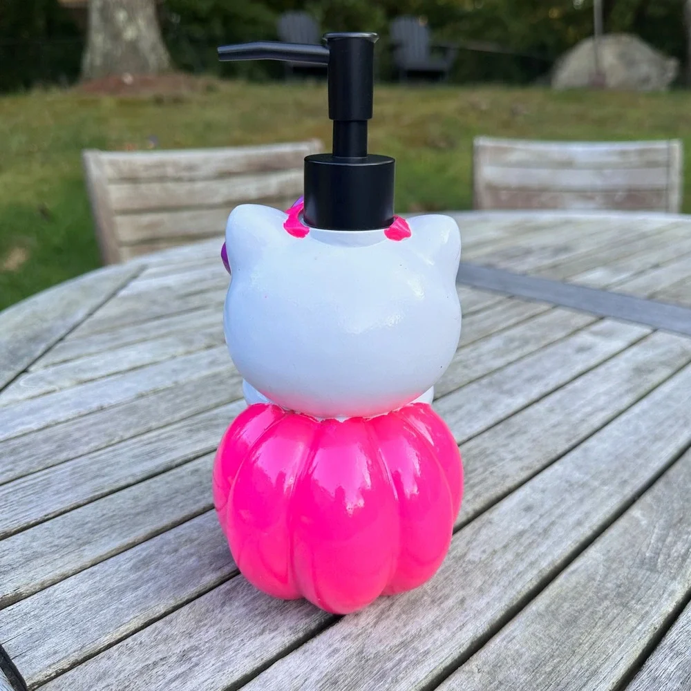 Sanrio Hello Kitty Pink Pumpkin Halloween Soap Dispenser Kawaii Decor 9 Inch